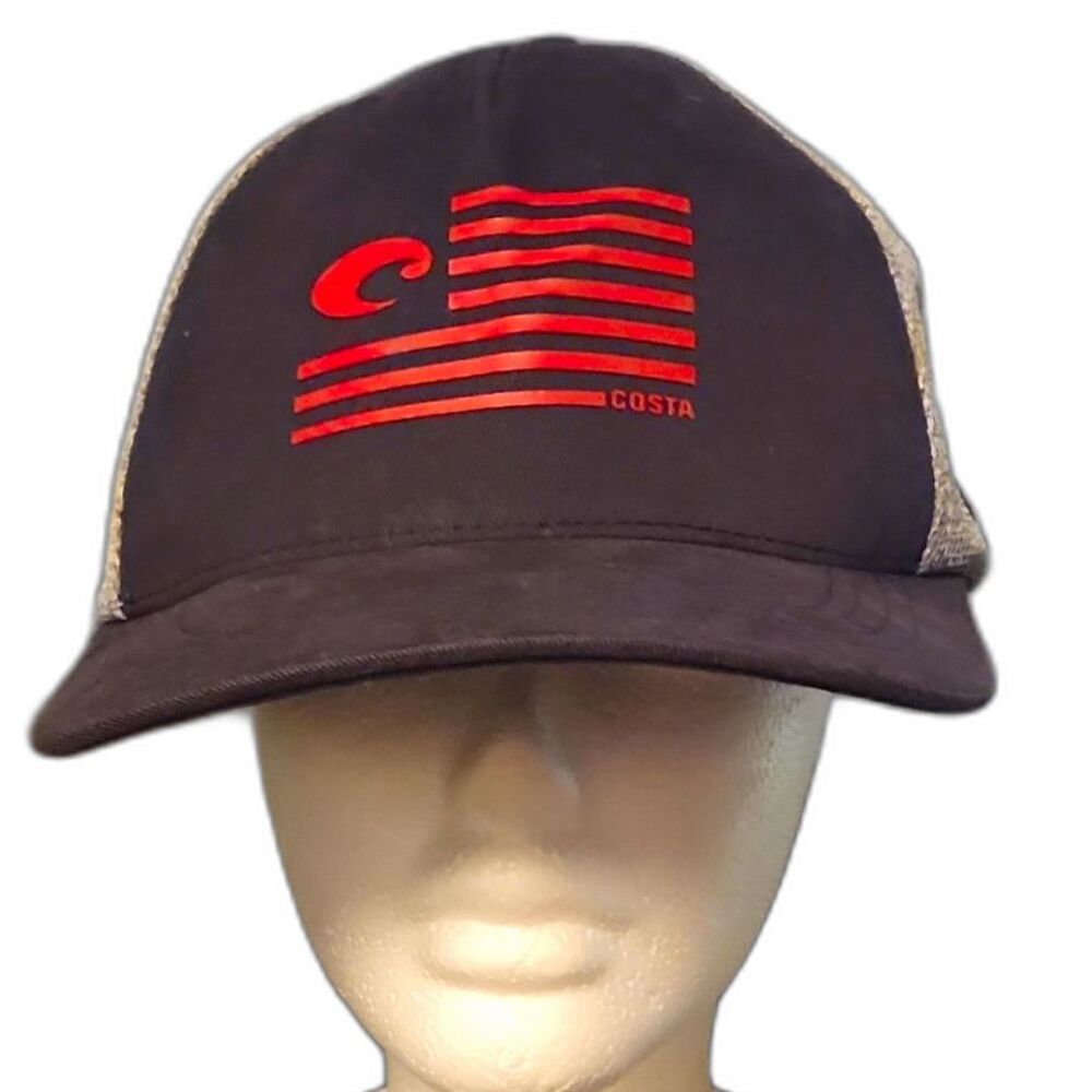 Costa Snap Back Twill Trucker Pride Logo Navy Heather Hat NWT